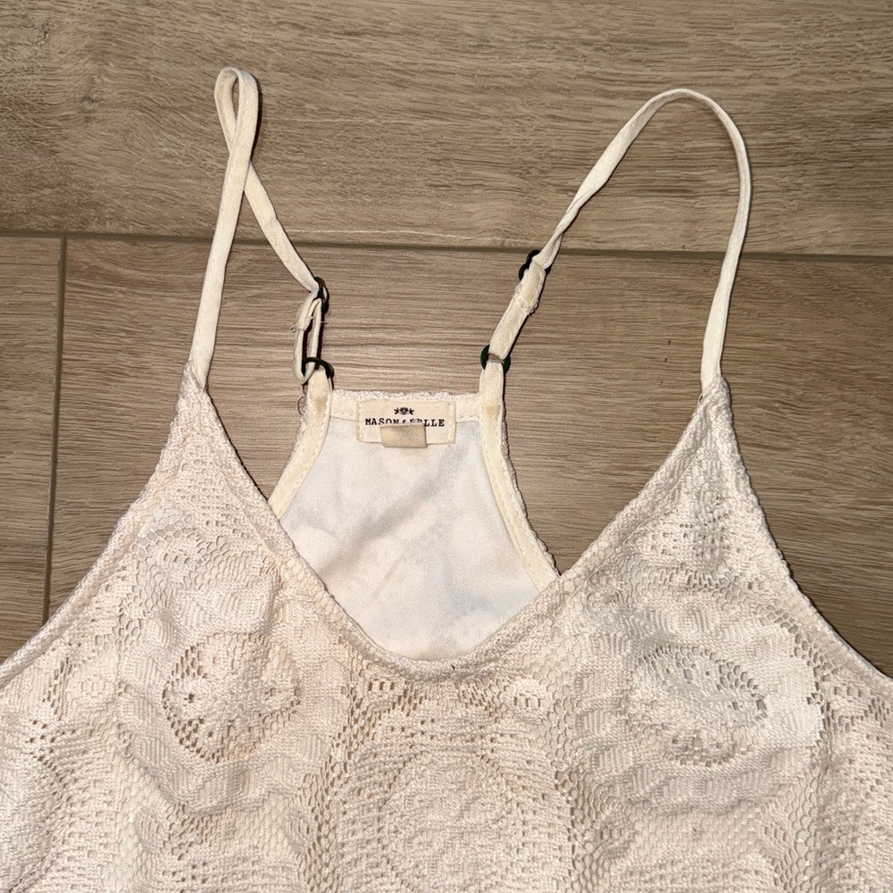 Mason & Belle crocheted style  Elegant Cream Lace Dress size xsmall boho - Picture 5 of 7